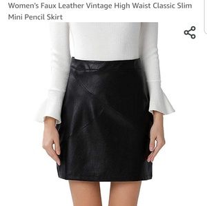 Faux leather skirt
